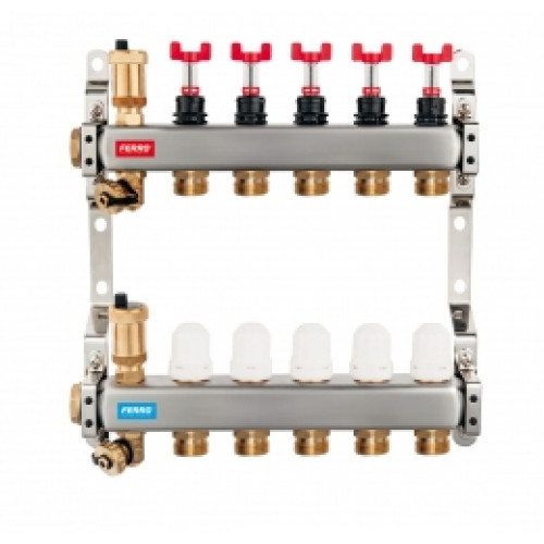 NOVASERVIS SN-RZPU05S SN-RZPU TÍPUSÚ OSZTÓ-SZETT 1", 3/4" KIMENET, 5 KÖRÖS