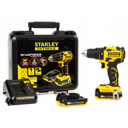 Stanley FMC627D2 FatMax Akkus kefe nélküli ütvefúró (57Nm/18V/2 x2,0Ah), koffer