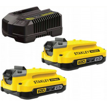 Stanley SFMCB12D2-QW FatMax V20 Akkumulátor és töltő szett (18V/2x2,0Ah)