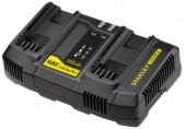 Stanley SFMCB24-QW FatMax V20 Duál Akkumulátor gyorstöltő (18V/4A)