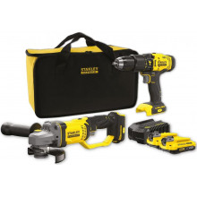 Stanley SFMCK471D2S FatMax V20 Ütvefúró + sarokcsiszoló készlet (18V/2x2.0Ah), táska