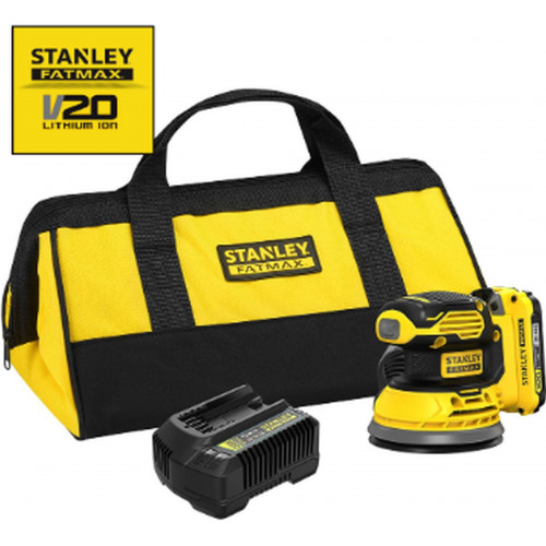 Stanley SFMCW220D1S FatMax V20 Akkus excentercsiszoló 125mm (18V/1x2,0Ah), vászontáska