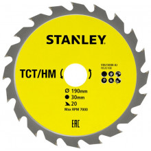 Stanley STA13030-XJ Körfűrészlap fához TCT/HM 190x30mm, 20 fog