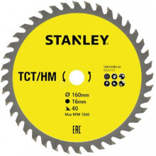 Stanley STA13105-XJ Körfűrészlap keresztvágásokhoz TCT/HM 160x16mm, 40 fog