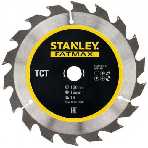 Stanley STA15315-XJ Körfűrészlap hosszvágásokhoz TCT/HM 160x16mm, 18 fog