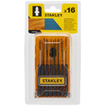 Stanley STA28160-XJ Dekopír fűrészlap készlet fához és fémhez HCS-HSS, T rögzítés, 16 db