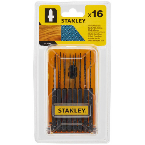 Stanley STA28160-XJ Dekopír fűrészlap készlet fához és fémhez HCS-HSS, T rögzítés, 16 db