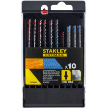Stanley STA29240-XJ Dekopír fűrészlap készlet fához HCS-HSS, T rögzítés, 10 db