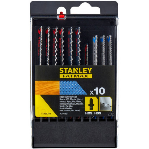 Stanley STA29240-XJ Dekopír fűrészlap készlet fához HCS-HSS, T rögzítés, 10 db Stanley STA29240-XJ Dekopír fűrészlap készlet fához HCS-HSS, T rögzítés, 10 db
