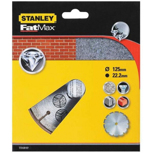 Stanley STA38107-XJ Szegmentált gyémánt vágótárcsa, 125 x 22,2 mm