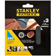 Stanley STA39262-XJ Csiszolóháló, 125 mm, P240, 3 db