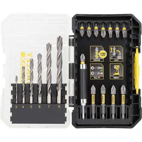 Stanley STA88554-XJ FatMax 18 részes fúrószár és bitkészlet vashoz