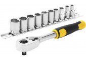 Stanley STMT82666-0 11 részes készlet 1/4" racsni + sokszögű dugókulcs (5,5-14 mm)