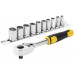 Stanley STMT82666-0 11 részes készlet 1/4" racsni + sokszögű dugókulcs (5,5-14 mm)