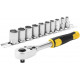 Stanley STMT82666-0 11 részes készlet 1/4" racsni + sokszögű dugókulcs (5,5-14 mm)
