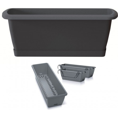 PROSPERPLAST RESPANA EASYCARE W virágláda, 59,3 x 19 x 14 cm, antracit ISE600SW-S433