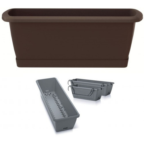 PROSPERPLAST RESPANA EASYCARE W virágláda, 39,7 x 19 x 14 cm, barna ISE400SW-R222