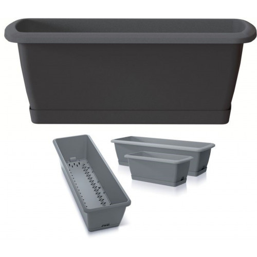 Prosperplast RESPANA EASYCARE Műanyag virágláda 59,3x19x14cm, antracit ISE600S