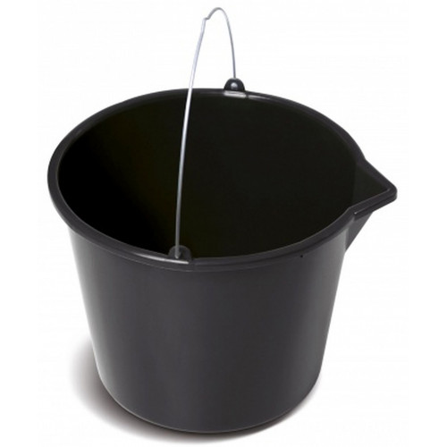 KISTENBERG BUCKET vödör kifolyóval építkezéshez, 12L, fekete KBU12L