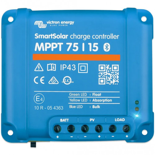 Victron Energy SmartSolar MPPT 75/15 Napelemes töltésvezérlő (12/24V-15A) SCC075015060R