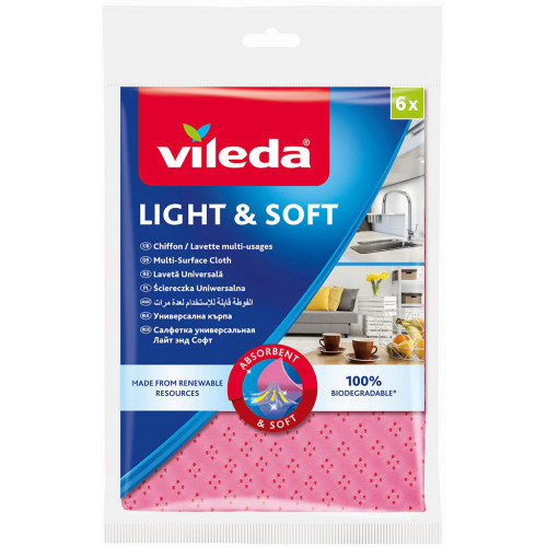 VILEDA Light & Soft univerzális, eldobható törlőkendő, 6 db (150539) F19259