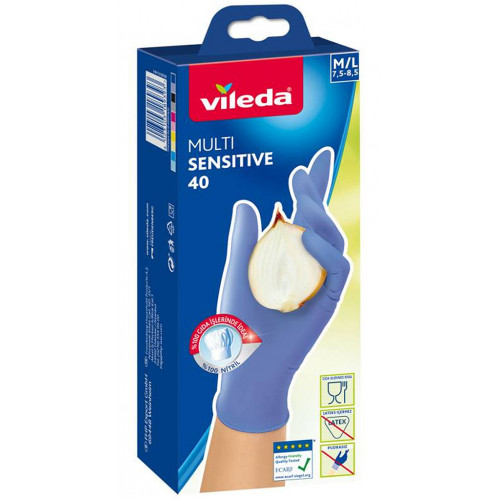 VILEDA MultiSensitive egyszer használatos kesztyű, méret: M/L, 40 db