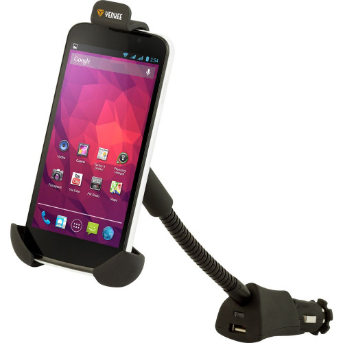 YENKEE YSM 403 univerzális mobiltelefon-tartó gépkocsihoz USB-s töltővel 30012804