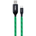 YENKEE YCU 341 kábel USB A 2.0 / USB C 1m green LED 35053493