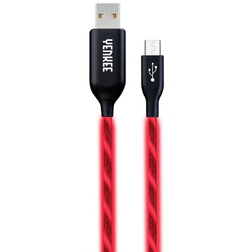 YENKEE YCU 341 kábel USB A 2.0 / USB C 1m red LED 35053492
