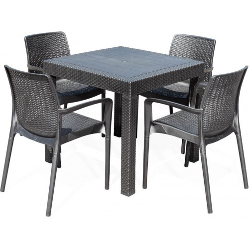 Kerti bútor szett G21 KAILA QUATTRO rattan imitáció, fekete 60023124