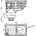 ALCAPLAST univerzális esővíz elvezető, 300 x 155/125 mm, függőleges, fekete AGV2