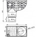 ALCAPLAST univerzális esővíz elvezető, 300 x 155/125/110 mm, függőleges, szürke AGV4S