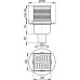 ALCAPLAST függőleges padlóösszefolyó, 105x105/50 mm, rozsdamentes rács, SMART bűzzár APV32