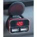 EXTOL ENERGY USB autós töltő, 12 / 24V, 2xUSB, mérő, 3,4A, 17W 42084