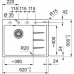 Franke Centro CNG 611-62 TL/2 Fragránit mosogató, 620 x 500 mm, kőszürke 114.0637.502