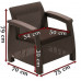 ALLIBERT CORFU DUO SET műrattan kerti fotel, 2 db, barna/szürke-bézs 223194 (17197993)