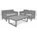 ALLIBERT ORLANDO + LYON TABLE műrattan kerti bútor szett, cappuccino 232297 (17204944)