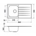 ALVEUS Glassix 10 egymedencés mosogató, 860 x 500 mm, piros
