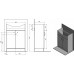 AQUALINE SIMPLEX ECO 60 mosdótartó szekrény mosdóval, 58,5x83,5x30,7cm, matt fehér SIME600