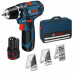 BOSCH GSR 12V-15 Accu Screwdriver Li-Ion 12V 2x2,0Ah +tartozékok +bag 0615990GB0