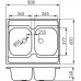 FERRO Kétmedencés mosogató, 600x800mm, szövetmintás DR60/80DTS.H