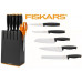 Fiskars Functional Form késblokk 5 db késsel, fekete 102638
