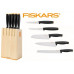 Fiskars Functional Form késblokk 5 db késsel, nyers fa (102637) 1014211