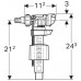 Geberit 380 típusú töltőszelep, oldalsó vízcsatlakozás, 3/8" 240.700.00.1