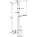 HANSGROHE Raindance Select S 120 Unica S Puro zuhanyszett 0,9 m, fehér/króm 26631400