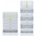 Prosperplast MINI CASCADE függőkert 19,5x11,4x47,5cm, fehér IO1W200