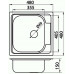 FERRO egymedencés mosogató, 48x48x15 cm, szövetmintás DR48/48TS.H