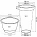 PROSPERPLAST CLASSIC TOWER virágcserép, 40/86L, mokka DPC48-7529U