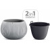 PROSPERPLAST BETON BOWL műanyag virágcserép, 29 cm, fekete DKB290-B411