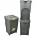 SORTIBOX 3 darabos szelektív szemeteskészlet, egymásra rakható, 3x35l, szürkés IKWB35S3